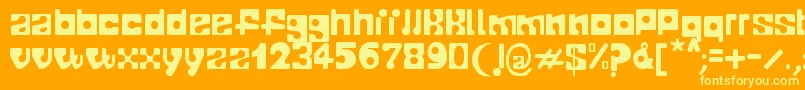 Telopone Font – Yellow Fonts on Orange Background