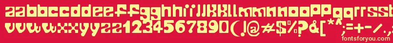 Telopone Font – Yellow Fonts on Red Background