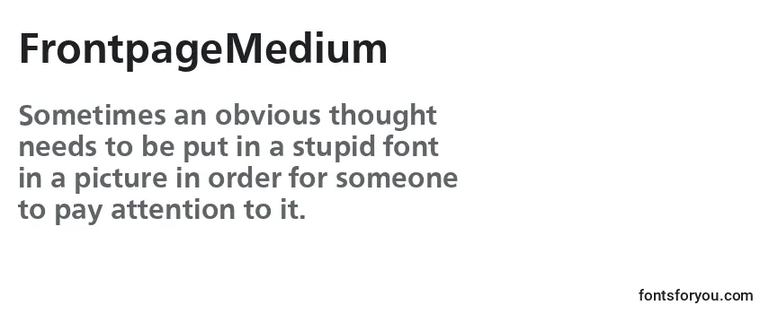 Review of the FrontpageMedium Font