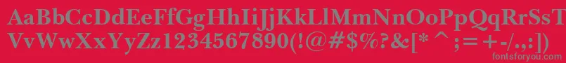 Czcionka Tt0033c – szare czcionki na czerwonym tle