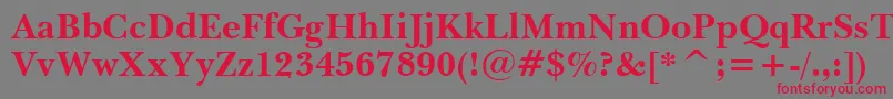 Czcionka Tt0033c – czerwone czcionki na szarym tle