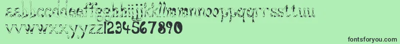 Aqueous Font – Black Fonts on Green Background