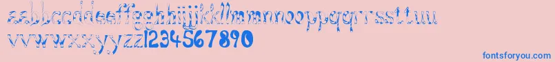 Aqueous Font – Blue Fonts on Pink Background