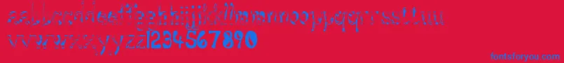 Aqueous Font – Blue Fonts on Red Background