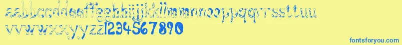 Aqueous Font – Blue Fonts on Yellow Background