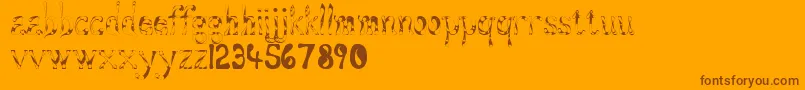 Aqueous Font – Brown Fonts on Orange Background