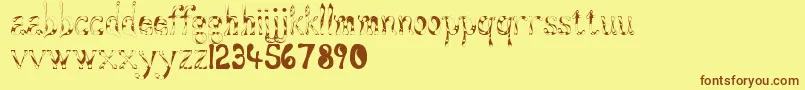 Aqueous Font – Brown Fonts on Yellow Background