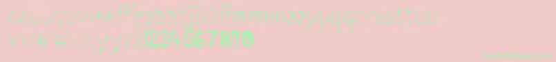 Aqueous Font – Green Fonts on Pink Background