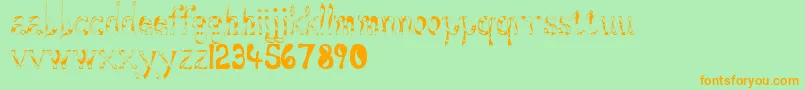 Aqueous Font – Orange Fonts on Green Background