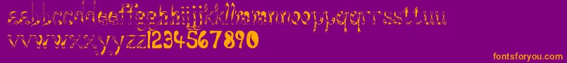 Aqueous Font – Orange Fonts on Purple Background