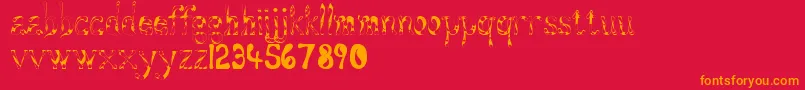 Aqueous Font – Orange Fonts on Red Background