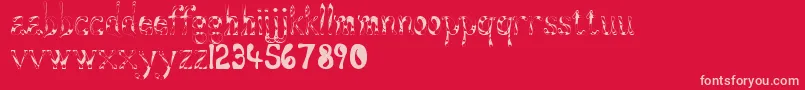 Aqueous Font – Pink Fonts on Red Background