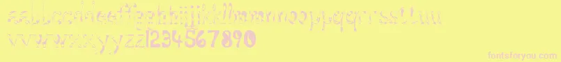 Aqueous Font – Pink Fonts on Yellow Background