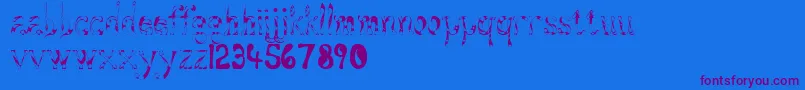 Aqueous Font – Purple Fonts on Blue Background