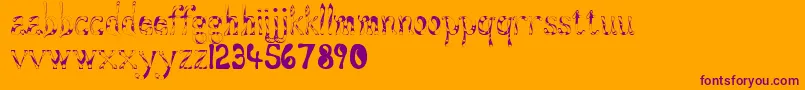 Aqueous Font – Purple Fonts on Orange Background