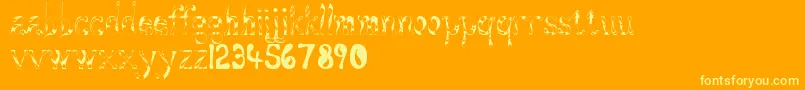 Aqueous Font – Yellow Fonts on Orange Background