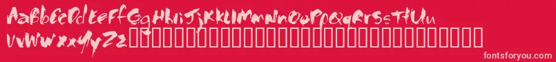 フォントBaloney ffy – 赤い背景にピンクのフォント