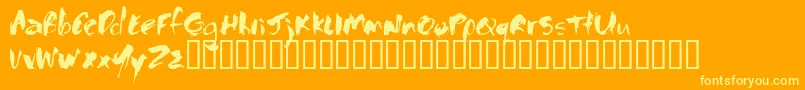 Шрифт Baloney ffy – жёлтые шрифты на оранжевом фоне
