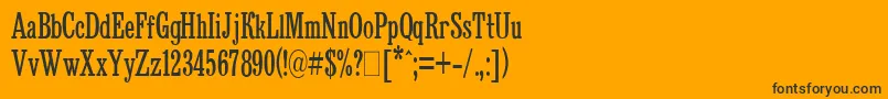 Fonte BruskovayaCompressedPlain – fontes pretas em um fundo laranja