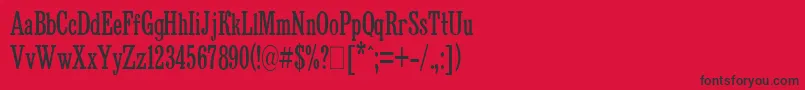 BruskovayaCompressedPlain Font – Black Fonts on Red Background