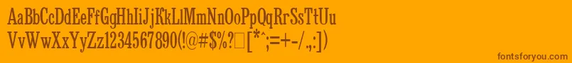 BruskovayaCompressedPlain Font – Brown Fonts on Orange Background