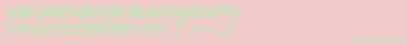 BruskovayaCompressedPlain Font – Green Fonts on Pink Background
