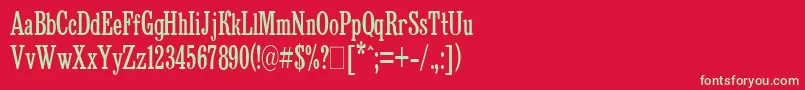 Police BruskovayaCompressedPlain – polices vertes sur fond rouge
