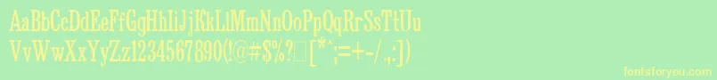 BruskovayaCompressedPlain Font – Yellow Fonts on Green Background