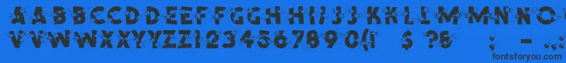 Shotling Font – Black Fonts on Blue Background