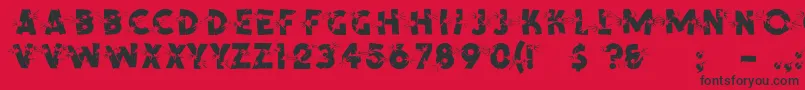 Shotling Font – Black Fonts on Red Background