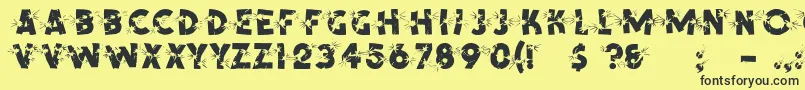 Shotling Font – Black Fonts on Yellow Background