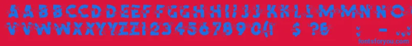 Shotling Font – Blue Fonts on Red Background