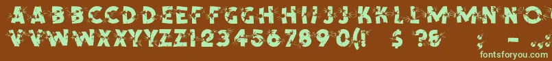 Shotling Font – Green Fonts on Brown Background