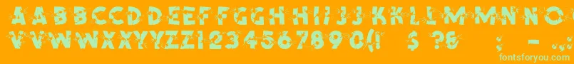 Shotling Font – Green Fonts on Orange Background