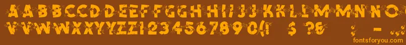Shotling Font – Orange Fonts on Brown Background
