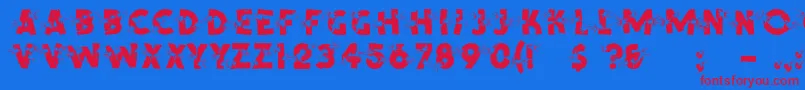 Shotling Font – Red Fonts on Blue Background