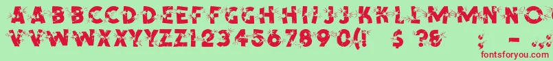 Shotling Font – Red Fonts on Green Background