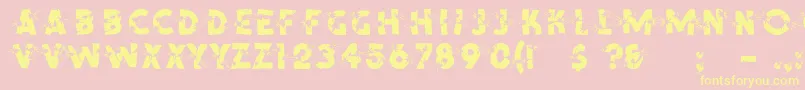 Shotling Font – Yellow Fonts on Pink Background