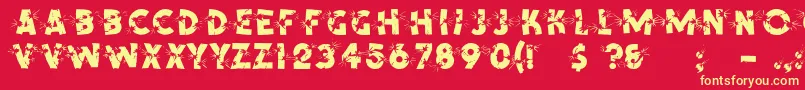 Shotling Font – Yellow Fonts on Red Background