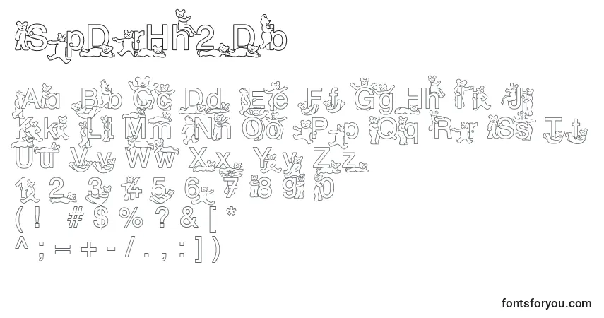 A fonte SpDrHh2Db – alfabeto, números, caracteres especiais