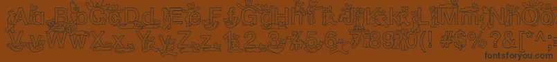 SpDrHh2Db-fontti – mustat fontit ruskealla taustalla