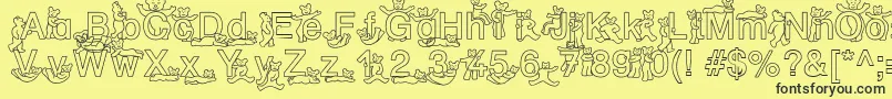 SpDrHh2Db Font – Black Fonts on Yellow Background