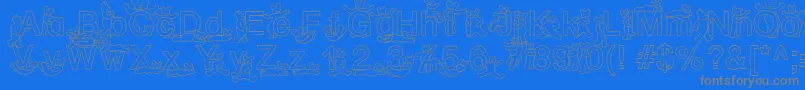 SpDrHh2Db-Schriftart – Graue Schriften auf blauem Hintergrund