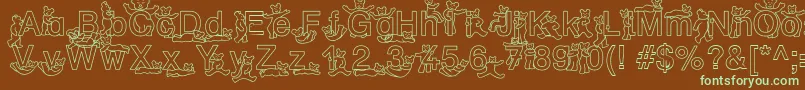SpDrHh2Db-Schriftart – Grüne Schriften auf braunem Hintergrund