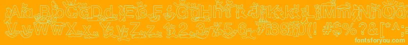 SpDrHh2Db Font – Green Fonts on Orange Background