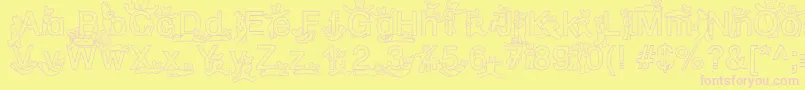 SpDrHh2Db Font – Pink Fonts on Yellow Background