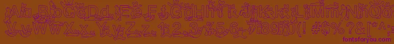 SpDrHh2Db Font – Purple Fonts on Brown Background