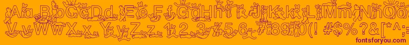 SpDrHh2Db Font – Purple Fonts on Orange Background