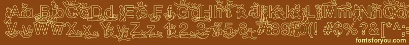 SpDrHh2Db Font – Yellow Fonts on Brown Background