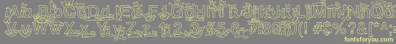 フォントSpDrHh2Db – 黄色のフォント、灰色の背景